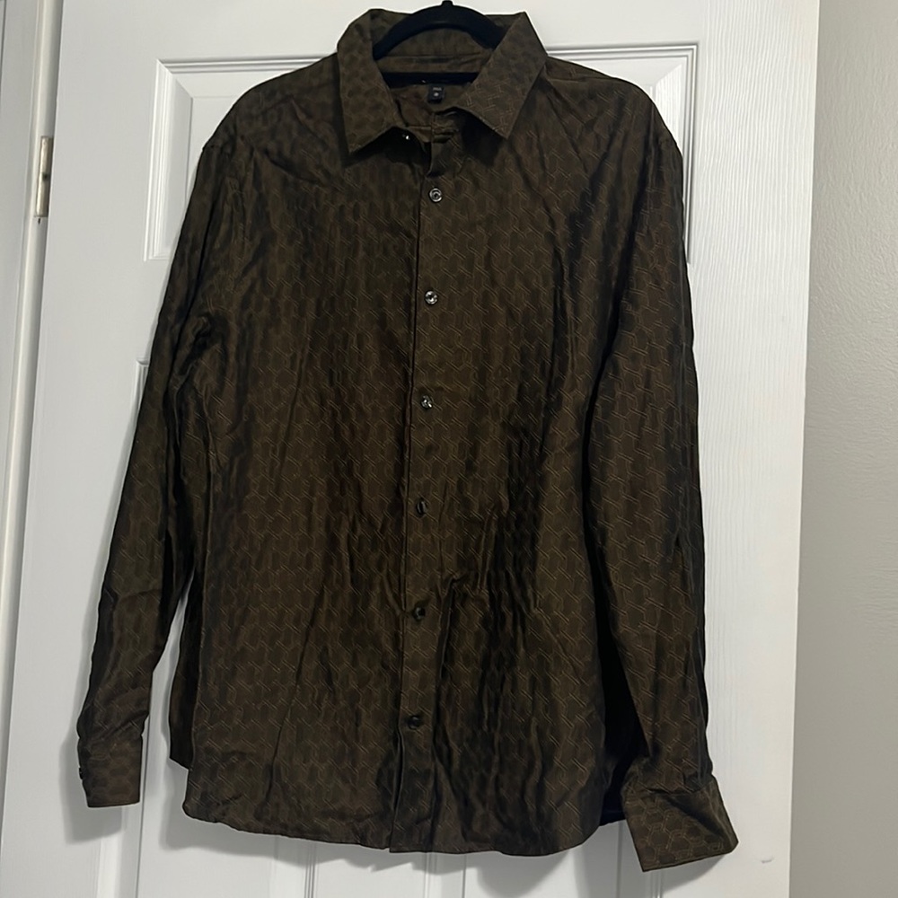 Express Pattern Dress Button Down XL